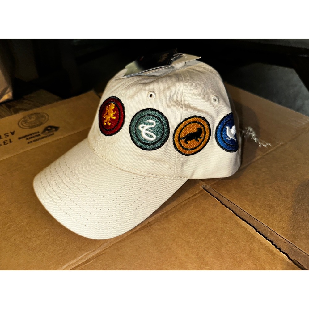 Harry Potter Hogwarts Houses Snapback Hat Cream Concept One Embroidered Cap NWT